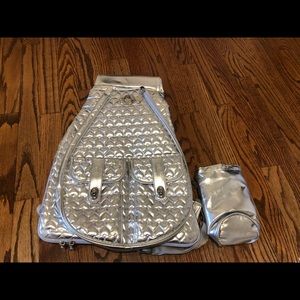 Whak Sak Silver Patent Leather Tennis Bag NWOT